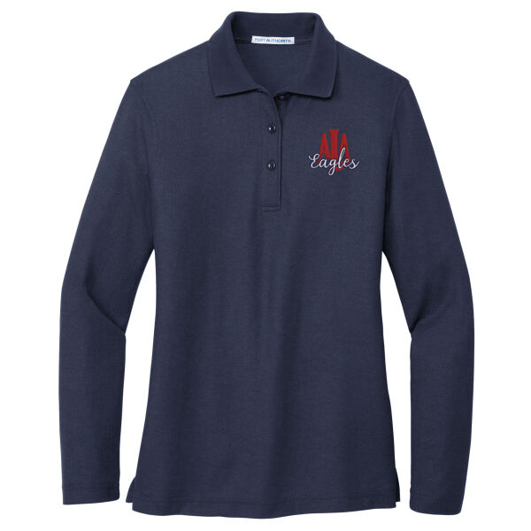 ALA - Ladies Silk Touch Long Sleeve Polo Thumbnail