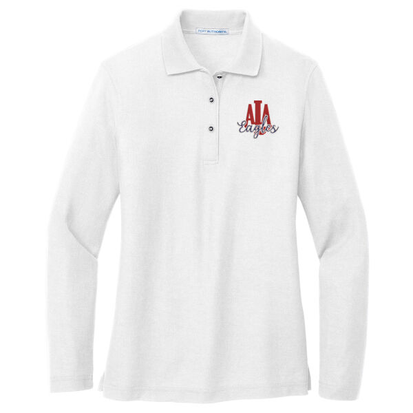 ALA - Ladies Silk Touch Long Sleeve Polo Thumbnail