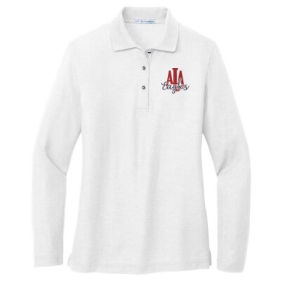 ALA - Ladies Silk Touch Long Sleeve Polo Thumbnail